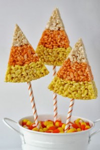 candy corn crispie treats