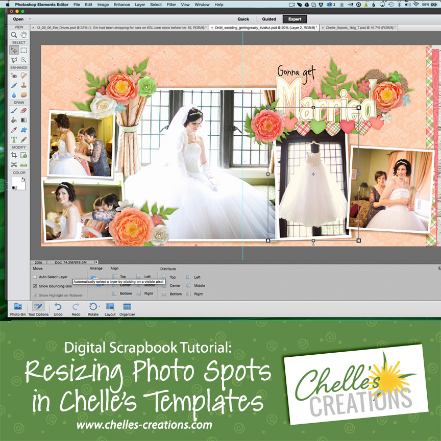 Resizing Photos in Chelle's Templates